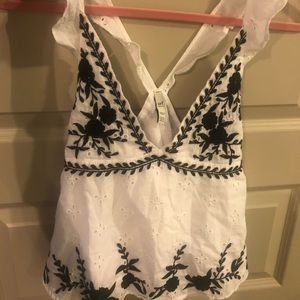 Zara white floral top